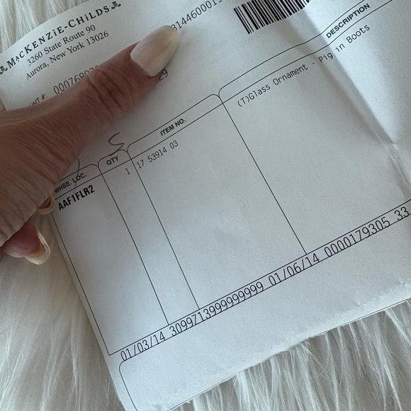 2014 Mackenzie Childs Pig in Boots Glass Holiday Ornament w/Box! - Picture 9 of 9